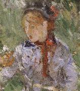 Berthe Morisot Detail of  The woman and children are in the park France oil painting artist
